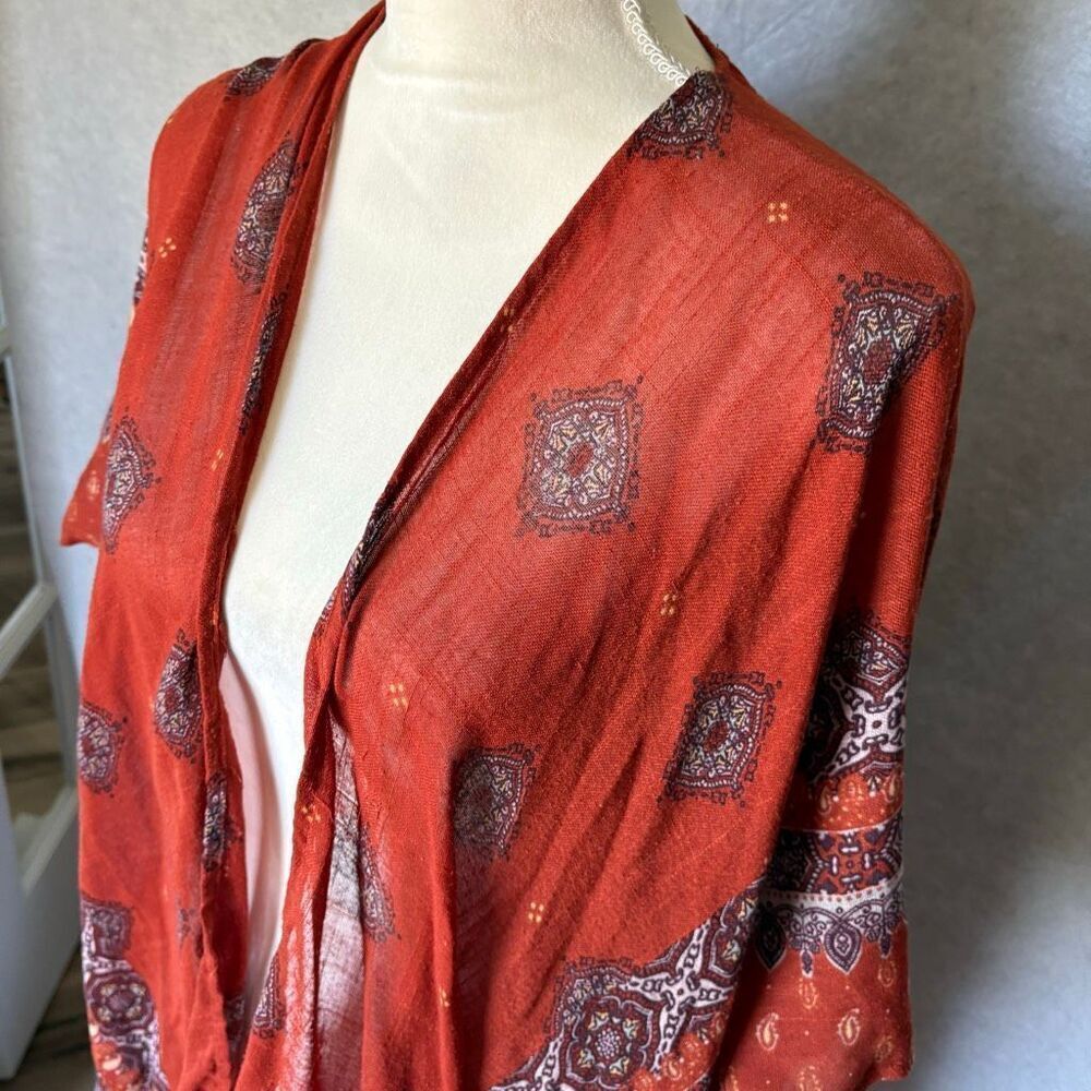 Steve Madden Terracotta Kimono One Size Lightweight Boho - Picture 3 of 4